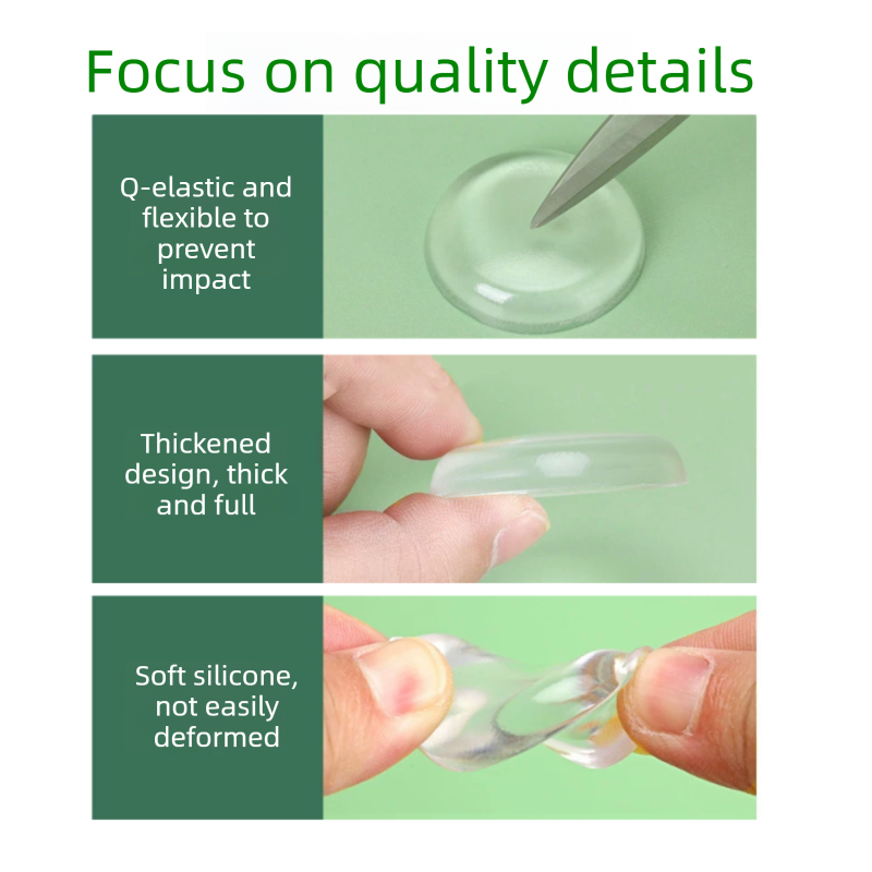 Transparent Door Handle Bumper - 10 Pcs  30mm PVC Self-Adhesive Wall Protector, Shock Absorbing Silent Cushion for Home, Bedroom & Fridge Doors