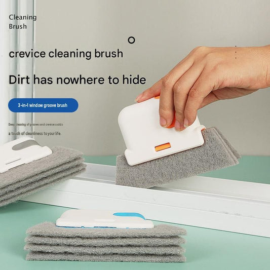 Blue Window Track Cleaning Brush and Gap Cleaner Tool - Adjustable Width Sliding Door Groove Brush, Multi-Purpose Crevice Scrubber for Sills and Vents, Deep Clean Home Maintenance Accessory
