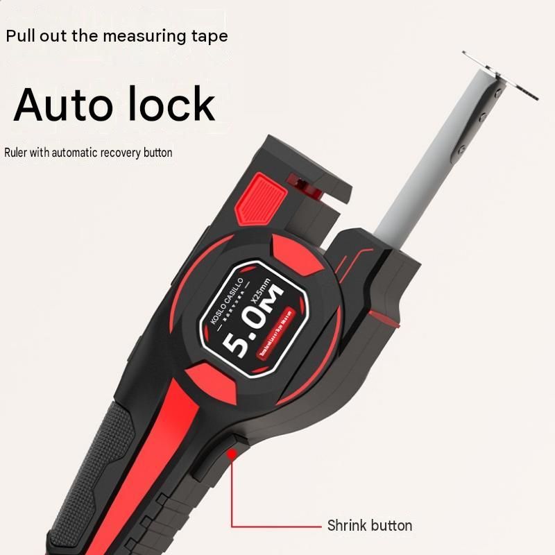 5M 3-in-1 Laser Tape Measure with Dual Laser Levels and Rechargeable Battery - 25mm Self-Locking Steel Blade, High Precision Digital Ranging Tool for Construction and Renovation