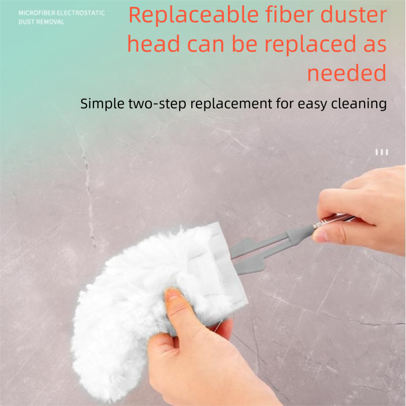 Pink Telescopic Electrostatic Duster with 4-pack Replaceable Microfiber Head - Extendable 35-80cm Stainless Steel Handle, Non-Scratch Cleaning Brush for Home, Car, Keyboard, Ceiling Fans
