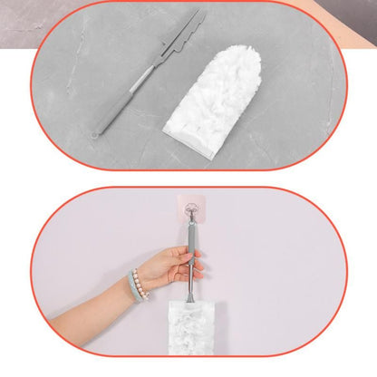 Pink Telescopic Electrostatic Duster with 4-pack Replaceable Microfiber Head - Extendable 35-80cm Stainless Steel Handle, Non-Scratch Cleaning Brush for Home, Car, Keyboard, Ceiling Fans