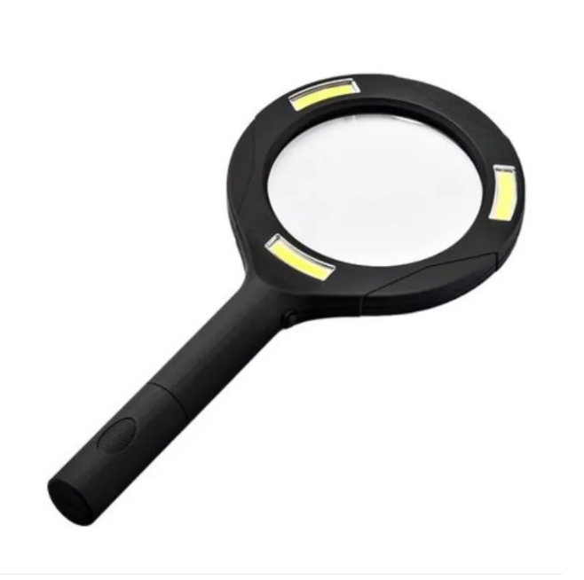 LED Magnifying Glass with COB Light-250 Lumens Glass Lens Ergonomic Handle