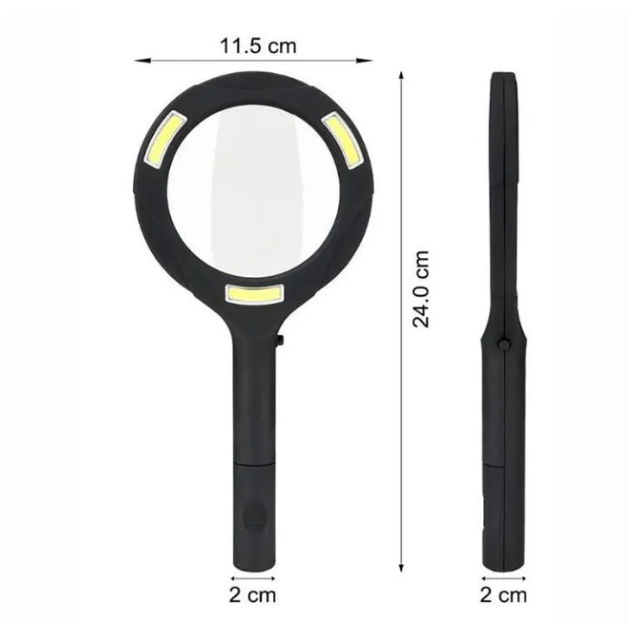 LED Magnifying Glass with COB Light-250 Lumens Glass Lens Ergonomic Handle