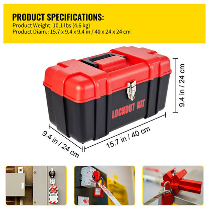 42 PCS Lockout Tagout Kits Electrical Loto Kit for Electrical Risk Removal