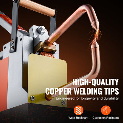 Portable Spot Welder, 1/8-inch Thick Spot Welder Machine with 8KVA Input Capacity, Handheld Welding Tip Gun Metal Sheet Spot Welding Machine for Carbon Steel, Aluminum Sheet