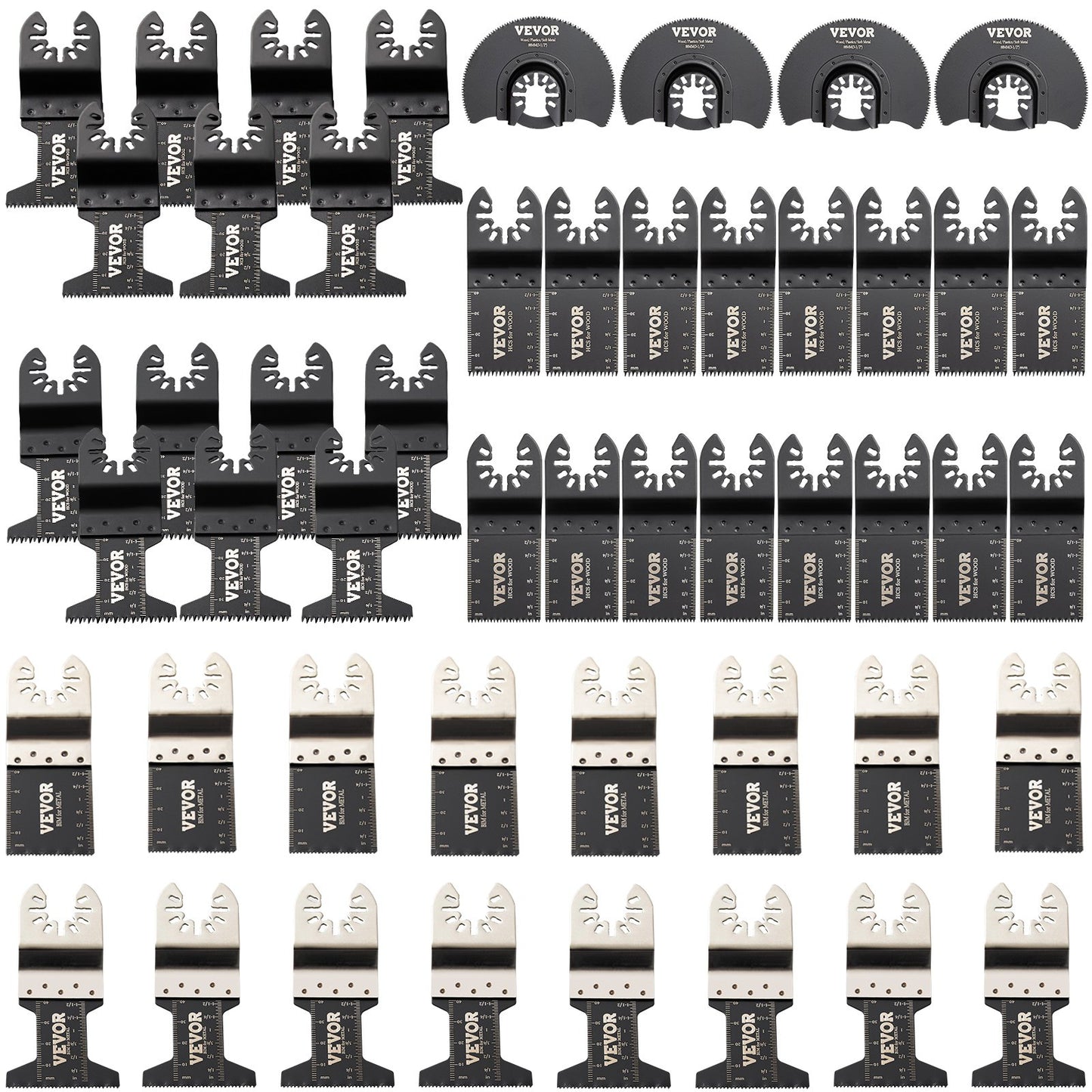 VEVOR Oscillating Multi Tool Saw Blades Multi Tool Blades 50PCS for Wood Metal