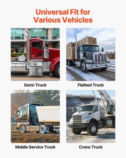 Semi-Truck Step Tool Box, 610 x 695 x 645 mm Heavy Duty Aluminum Toolbox Side Mount, Waterproof Side Storage Saddle Step Box with T-Handle Lock & Keys for Semi Trucks, Flatbed Trailers