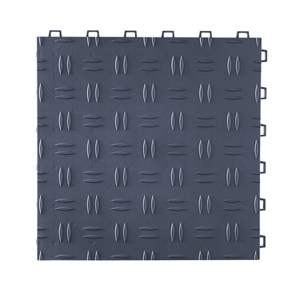 VEVOR Garage Tiles Interlocking, 12 x 12 x 0.53 inch 50 Pack Garage Floor Covering Tiles, Non-Slip Double-Sided Texture Garage Flooring Tiles, for Garages, Basements, Repair Shops, Graphite Gray