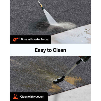Garage Floor Mat, 2.28 x 6.1 M Waterproof Protection from Water,Snow, Rain,Mud and Oil for Cars, Non-slip Heavy Duty Containment Mat with TPE Anti-Leak Backing & Easy to Clean & Cuttable