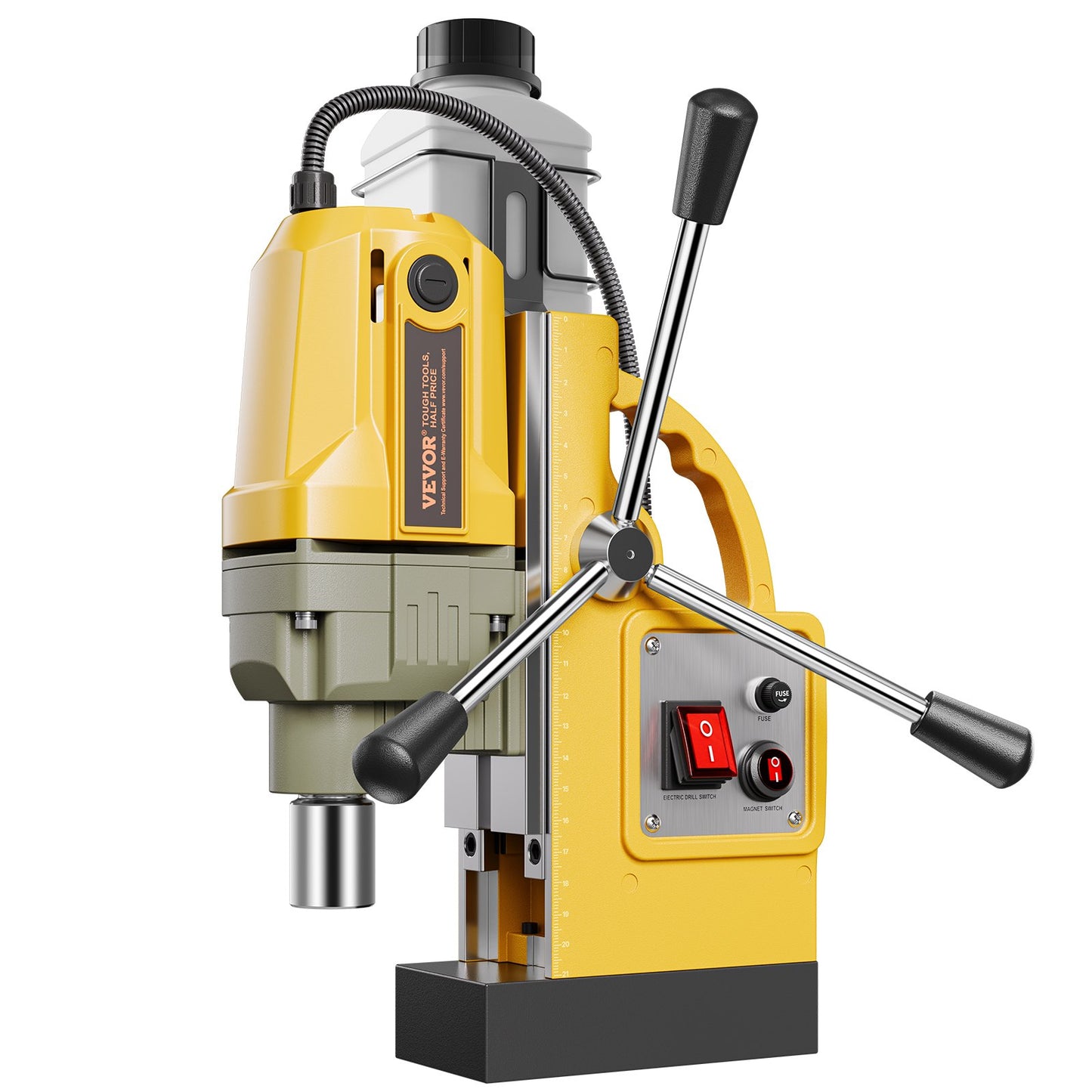 Magnetic Drill, 1400W Motor 1.6 in Boring Diameter, 2810 lbf Portable Electric Mag Drill Press, with 11 Coring Bits, 800 RPM Speed, Drilling Machine for Metal Surface, Home Improvement Industry