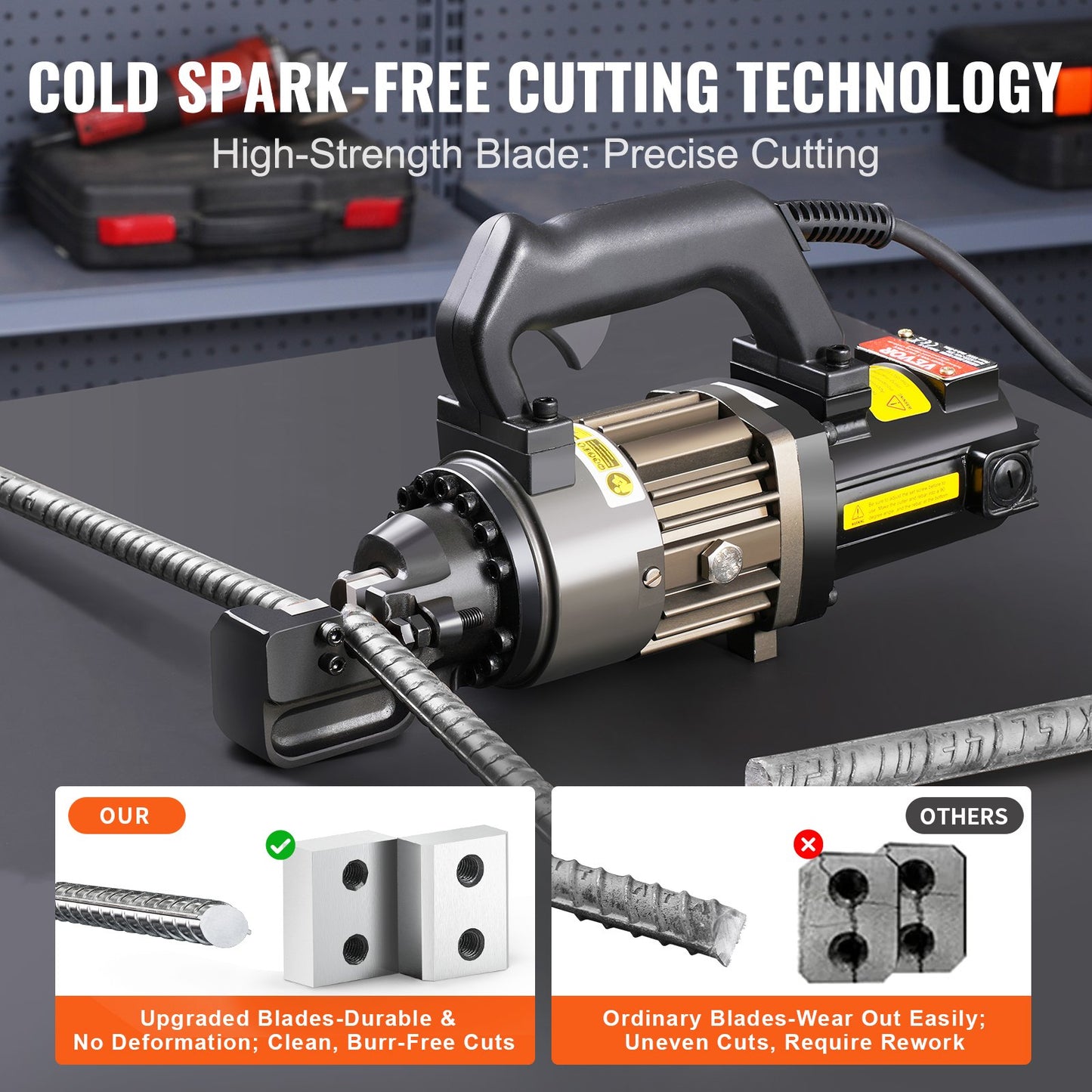 Electric Hydraulic Rebar Cutter, 1000W Portable Rebar Cutter, Cutting up to 5/8 Inch (4-16mm) #5 Rebar within 2 Seconds, High Power Steel Rebar Cutter with Oil Can Rich Accessories,Black RC-16