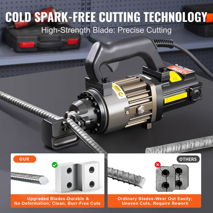 Electric Hydraulic Rebar Cutter, 1000W Portable Rebar Cutter, Cutting up to 5/8 Inch (4-16mm) #5 Rebar within 2 Seconds, High Power Steel Rebar Cutter with Oil Can Rich Accessories,Black RC-16