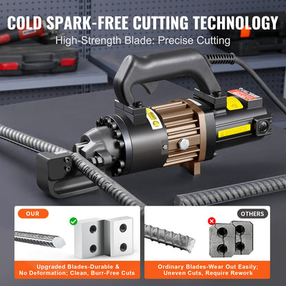 1000W Electric Hydraulic Rebar Cutter Cutting up to 3/4 Inch #6 4-20mm