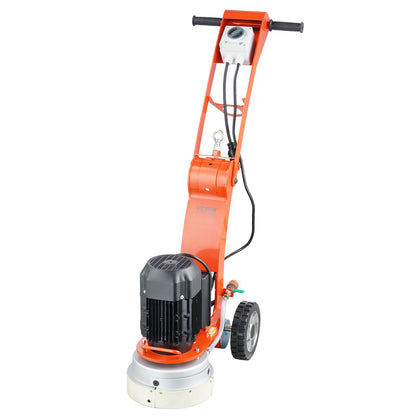 Electric Concrete Floor Grinder 10" Walk-Behind Grinder 3.0HP Concrete Floor Polisher, 2200W Grinding Machine, 1430RPM Upgrade Brushless Motor Surfacing Grinder for Granite/Marble/Stones