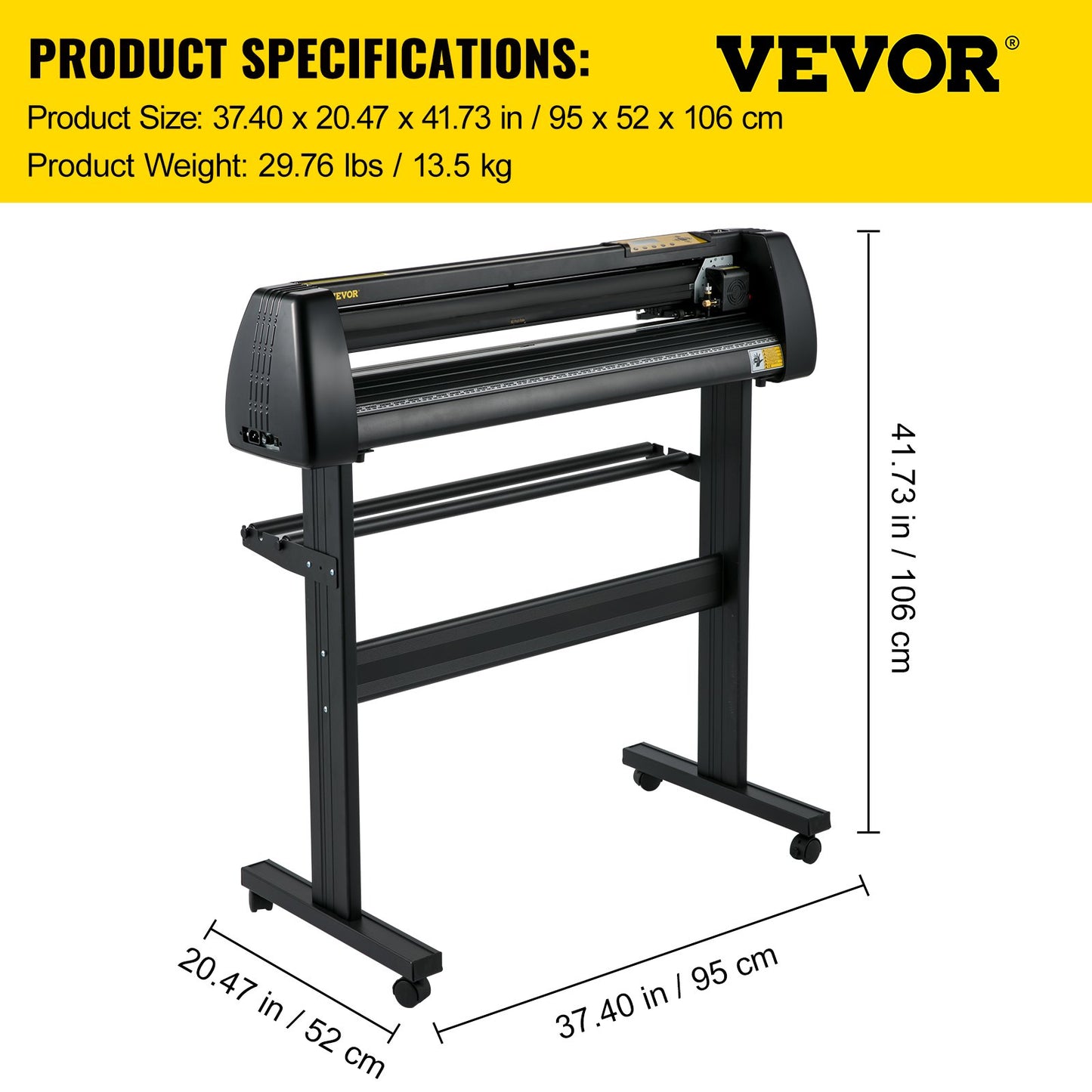 28 Inch Vinyl Cutter Machine With Floor Stand Vinly Sign Cutting Plotter Starter Bundle Kit Software Adjustable Force & Speed