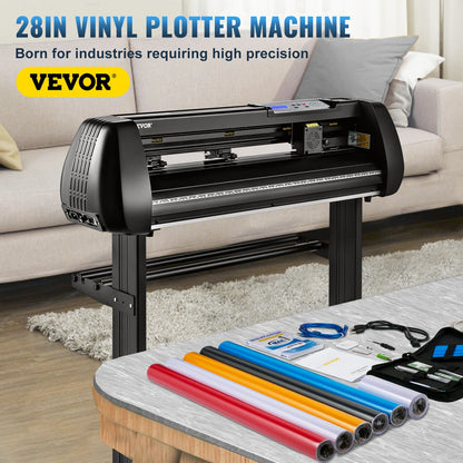 Vinyl Cutter Machine, 28in Offline Bluetooth Cutting Plotter Machine, 400in/10m Steel Roller Shaft Adjustable Speed Force, SignMaster Software Tool DIY Craft Kit for Sign Making Windows & Mobile