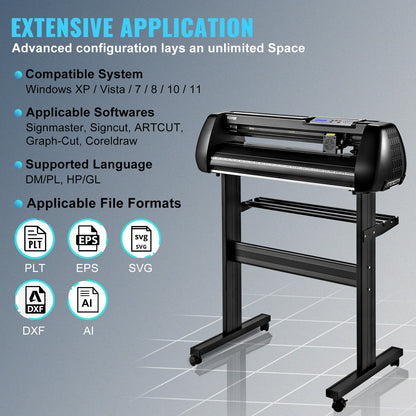 Vinyl Cutter Machine, 28in Offline Bluetooth Cutting Plotter Machine, 400in/10m Steel Roller Shaft Adjustable Speed Force, SignMaster Software Tool DIY Craft Kit for Sign Making Windows & Mobile