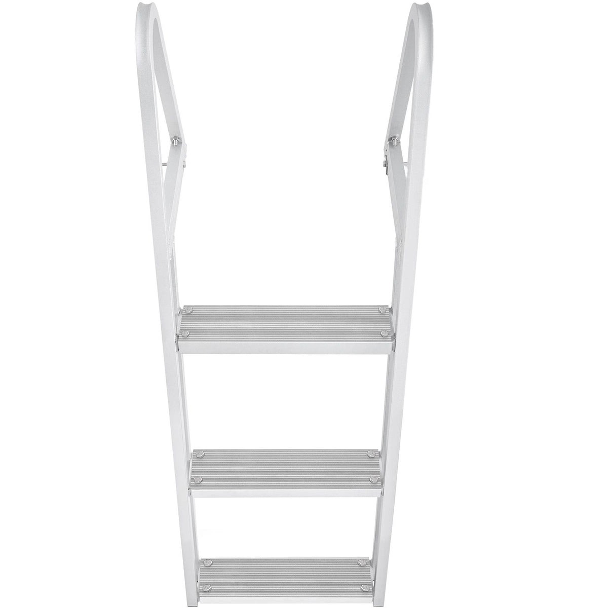 Dock Ladder, Removable 3 Steps, 159 kg Load Capacity, Aluminum Alloy Pontoon Boat Ladder with 101.6 mm Wide Step & Nonslip Rubber Mat, Easy to Install for Ship/Lake/Pool/Marine Boarding
