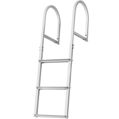 Dock Ladder, Removable 3 Steps, 227 kg Load Capacity, Aluminum Alloy Pontoon Boat Ladder with 7.9 cm Wide Step & Nonslip Rubber Mat, Easy to Install for Ship/Lake/Pool/Marine Boarding