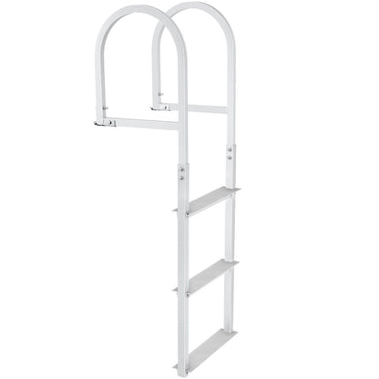 Dock Ladder, Removable 3 Steps, 227 kg Load Capacity, Aluminum Alloy Pontoon Boat Ladder with 7.9 cm Wide Step & Nonslip Rubber Mat, Easy to Install for Ship/Lake/Pool/Marine Boarding
