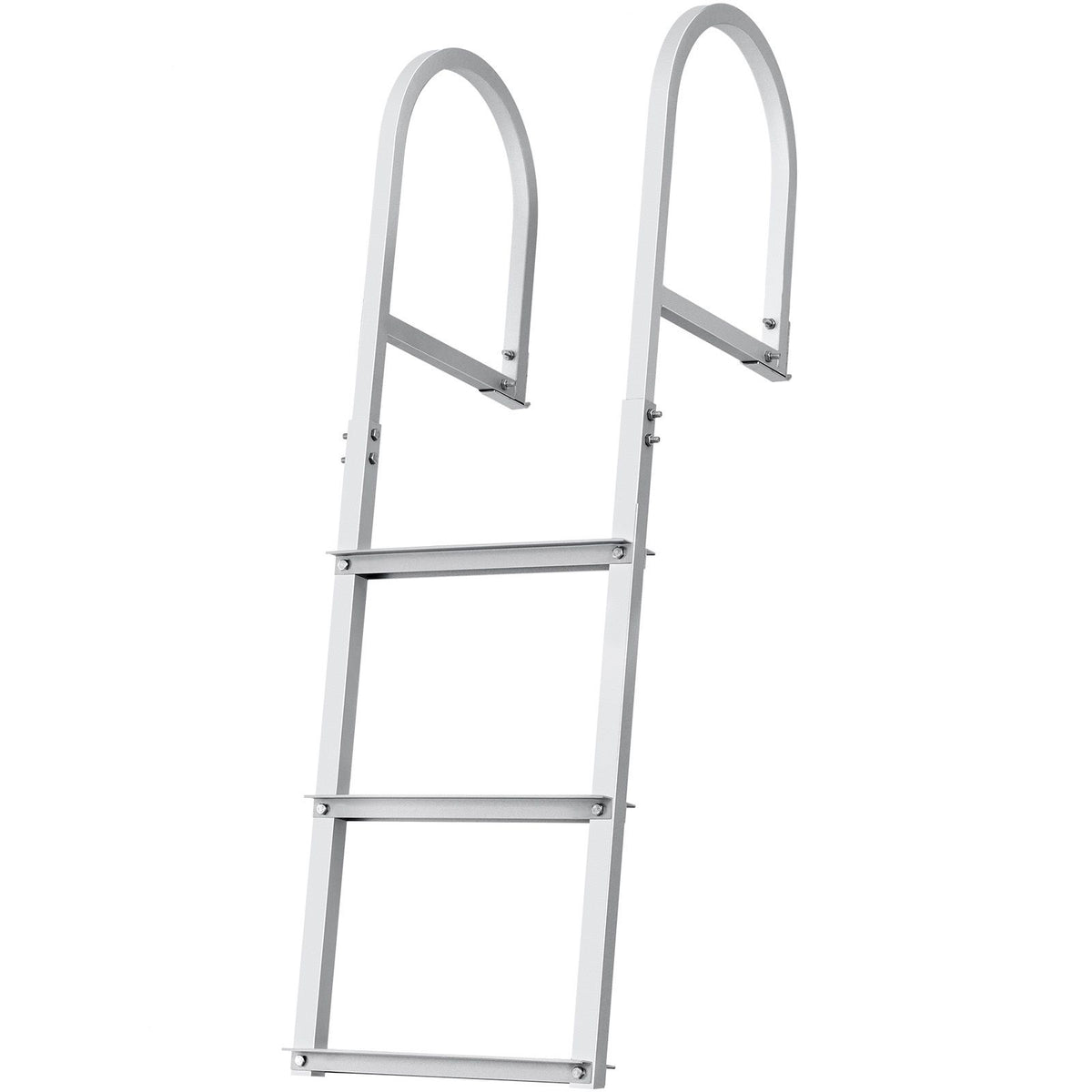 Dock Ladder, Removable 3 Steps, 227 kg Load Capacity, Aluminum Alloy Pontoon Boat Ladder with 7.9 cm Wide Step & Nonslip Rubber Mat, Easy to Install for Ship/Lake/Pool/Marine Boarding