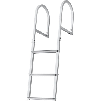 Dock Ladder, Removable 3 Steps, 227 kg Load Capacity, Aluminum Alloy Pontoon Boat Ladder with 7.9 cm Wide Step & Nonslip Rubber Mat, Easy to Install for Ship/Lake/Pool/Marine Boarding