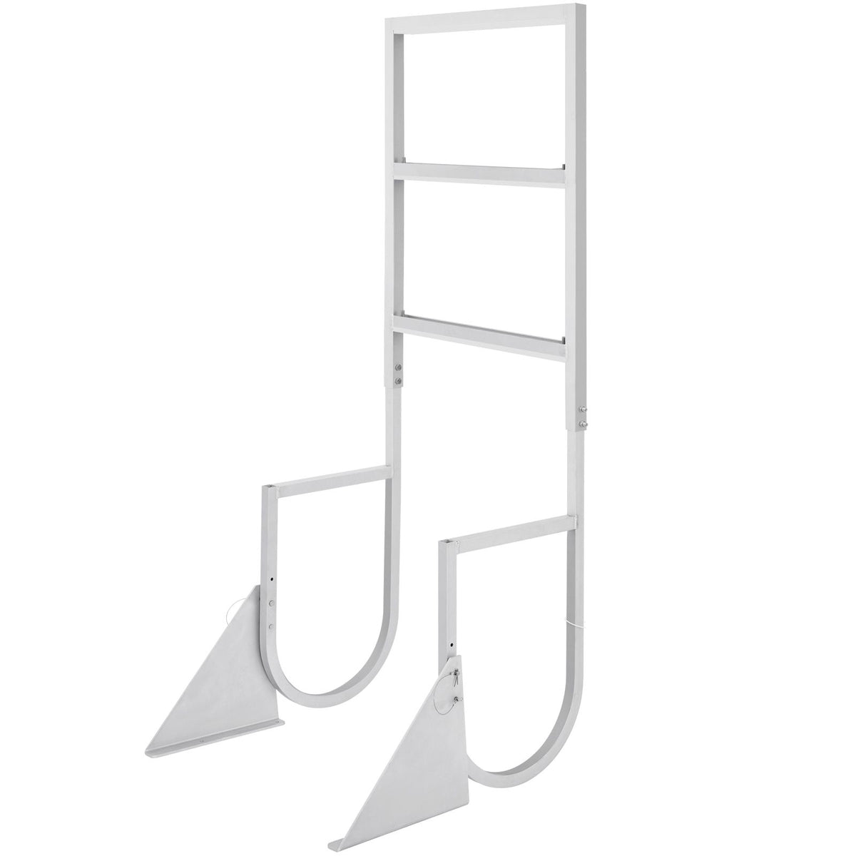 Dock Ladder, Flip-Up 3 Steps, 159 kg Load Capacity, Aluminum Alloy Pontoon Boat Ladder with 50.8 mm Wide Step & Nonslip Rubber Mat, Easy to Install for Ship/Lake/Pool/Marine Boarding