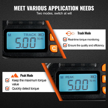 Digital Torque Screwdriver 1/4" Range 2.65-70.67in/lb w/ 0.01N.m Increment