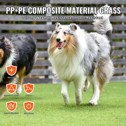 Artifical Grass, 6 x 10 ft Rug Green Turf, 1.38"Fake Door Mat Outdoor Patio Lawn Decoration, Easy to Clean with Drainage Holes, Perfect For Multi-Purpose Home Indoor Entryway Scraper Dog Mats