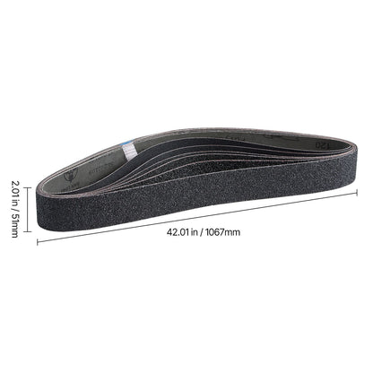Sanding Belts, 50mm x 1066mm Belt Sander Sanding Belts, 6 PCS (Each of 36 40 60 80 100 120 Assorted Grits) Silicon Carbide for Knife Sharpening, Metalworking, Composites, Plastic Finishing