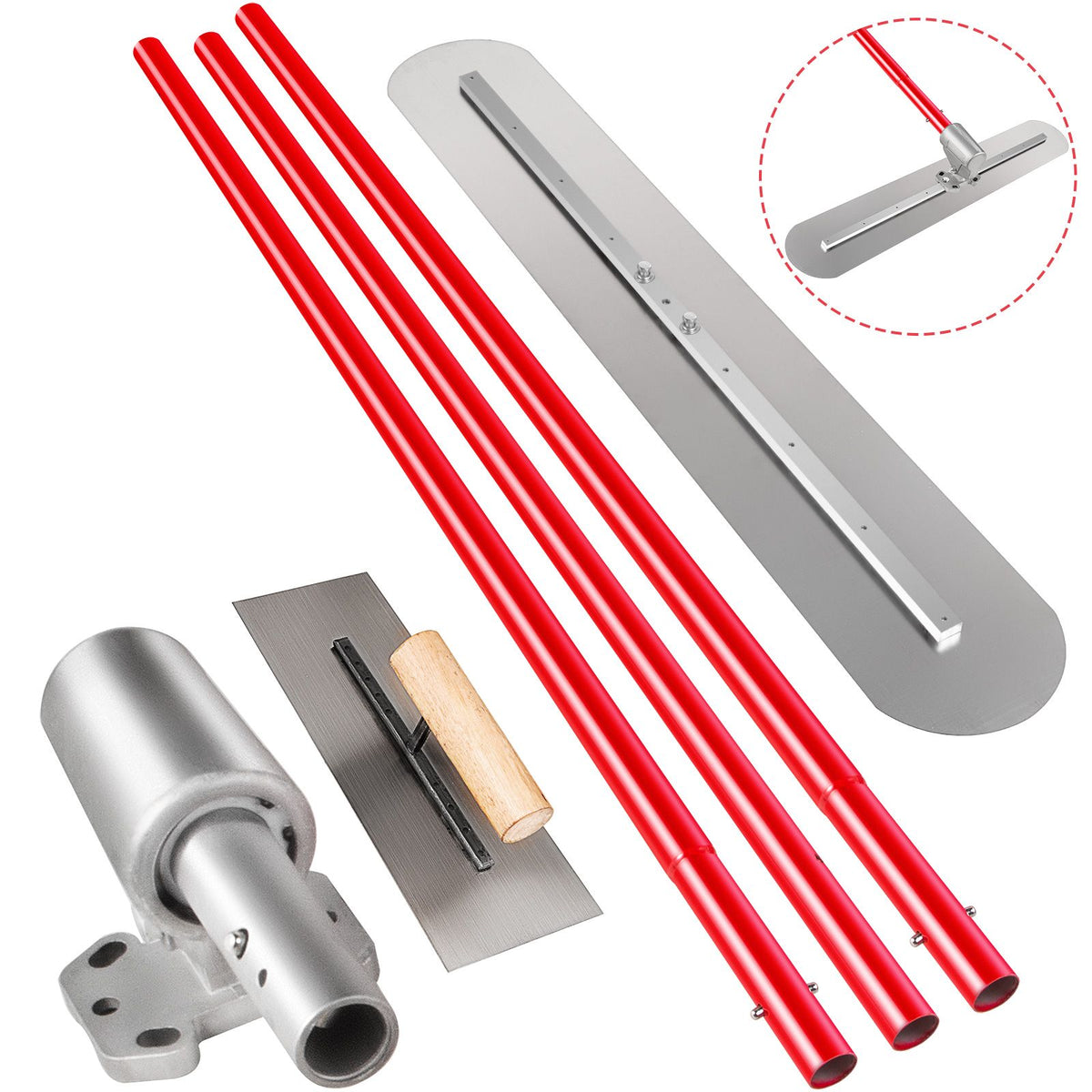 Bull Float Concrete Float 900x200mm Concrete Tool, Trowel Float Handle & Bracket