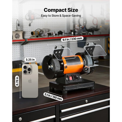 Bench Buffer Polisher, 8300-10600 RPM Adjustable Speed, Polishing & Buffing Machine with Grinding, Fiber, and Wool Wheels, 100-Piece Accessory Kit, for Jewelry, Wood, Metal, Raw Stone, Jade DIY