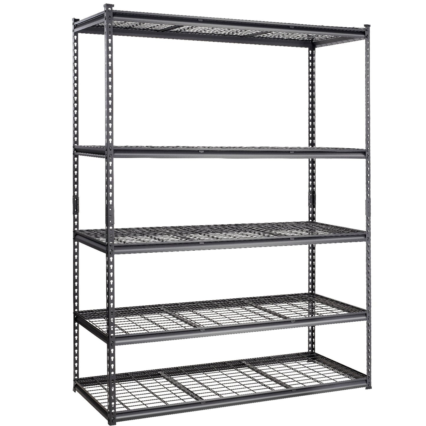 VEVOR Storage Shelving Unit, 5-Tier Adjustable, 2000 lbs Capacity, Heavy Duty Garage Shelves Metal Organizer Wire Rack, Black, 60" L x 24" W x 78" H for Kitchen Pantry Basement Bathroom Laundry Closet
