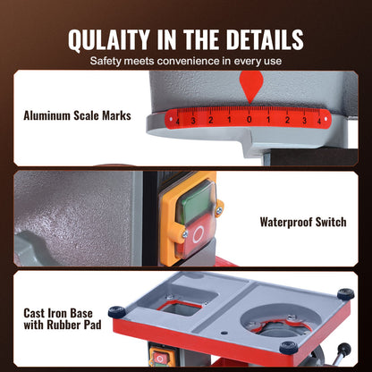 Circular Saw Blade Sharpener, 370W Saw Blade Grinding with Water Injection, Water Injection Circular Saw Blade Sharpening & 6 Saw Centerings, 5-inch Grinding Wheel for Carbide Tipped Saw Blades
