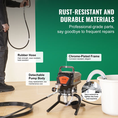 Stand Airless Paint Sprayer, 950W 3000PSI High Efficiency Electric Airless Sprayer, Fine And Even Painting Effect, Handheld Paint Sprayers for Home Interior and Exterior Furniture and Fences