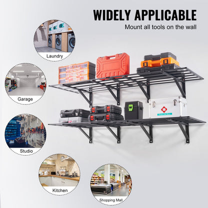 VEVOR 2PCS 72x24in Garage Storage Shelving Wall Mounted Heavy Duty Shelves Rack