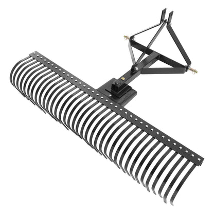 VEVOR Tow Behind Dethatcher, 1.8m Tow Dethatcher with 36 Steel Tines, 3-Point Lawn Dethatcher Rake with Attachments for Tractor, Landscape Rake for Garden, Farm, Grass