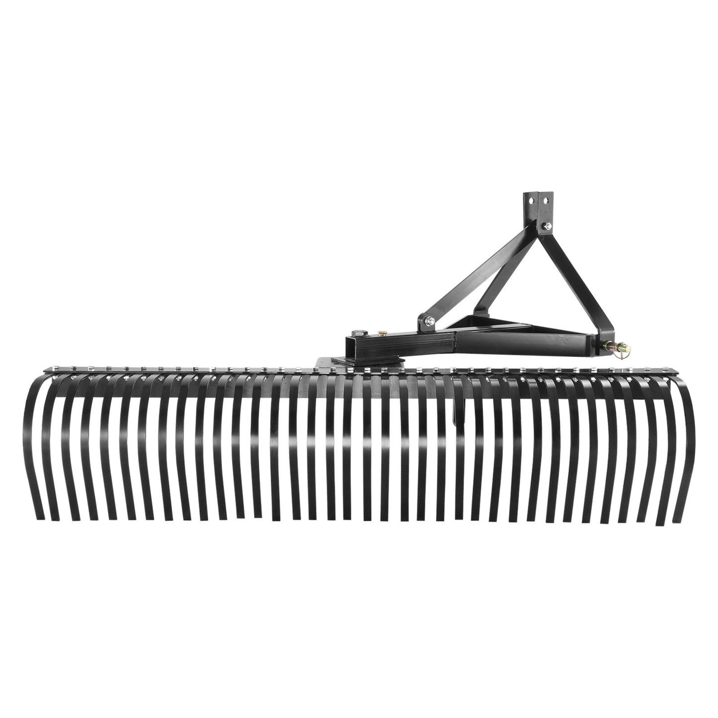 VEVOR Tow Behind Dethatcher, 1.8m Tow Dethatcher with 36 Steel Tines, 3-Point Lawn Dethatcher Rake with Attachments for Tractor, Landscape Rake for Garden, Farm, Grass