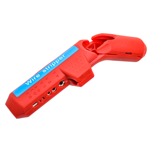 Wire Stripper Ergonomic Curved Handle Cable Stripping Splitting Cut Tool Wide Stripping Ranges Hand Tool with 6 Size Planer Holes for Electrical
