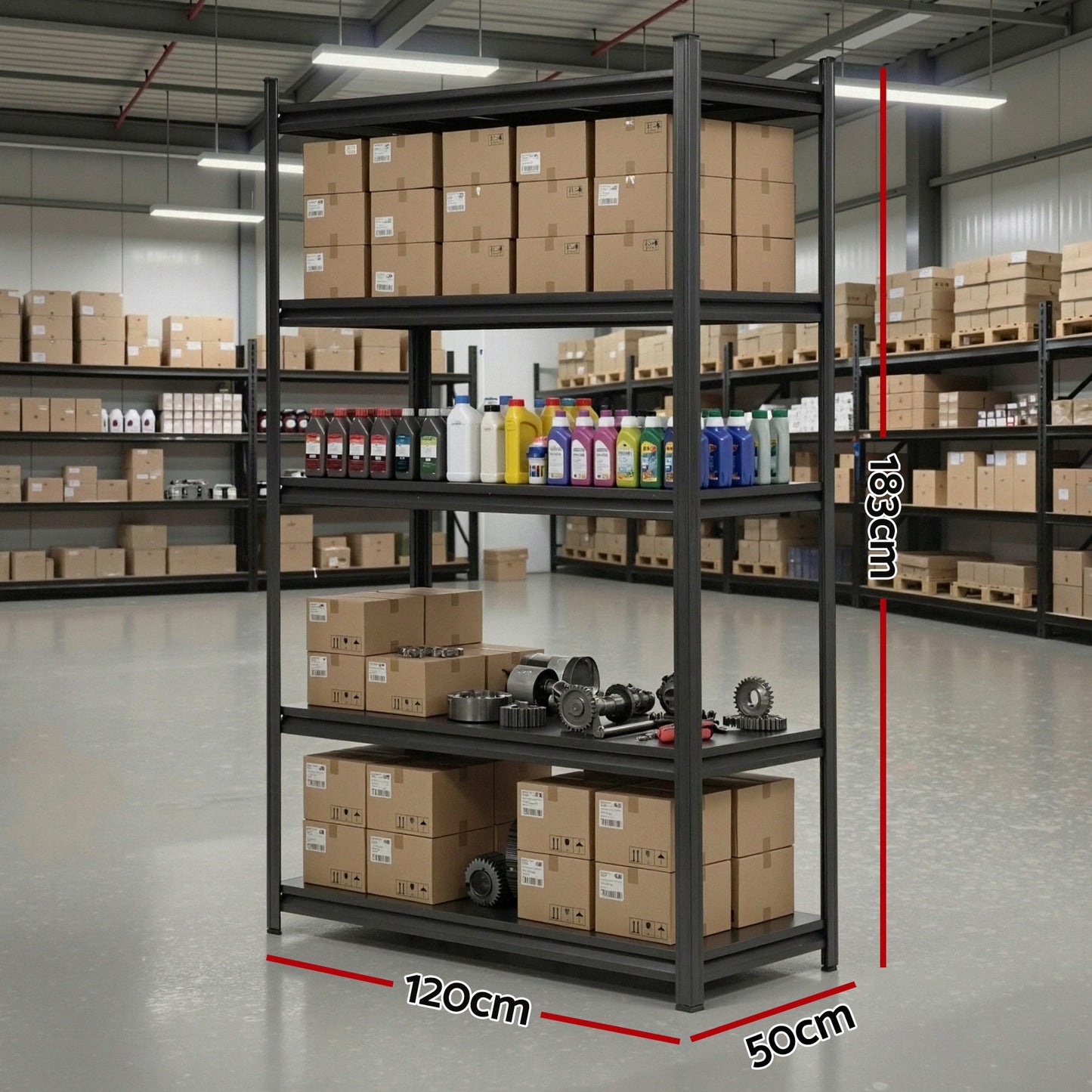 Giantz Garage Shelving 1.8X1.2m Warehouse Rack Storage Shelves Workshop Racks Steel